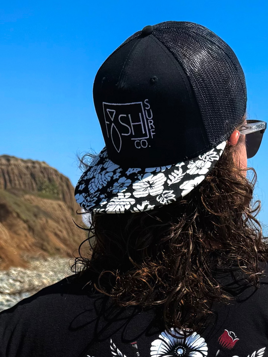 OG FSH HIBISCUS 5 PANEL TRUCKER